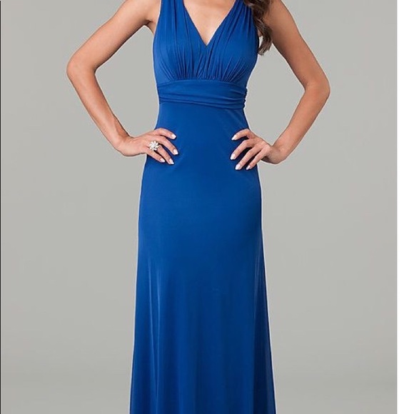 Tawny Blue lace back long evening dress Size Small - Picture 2 of 7