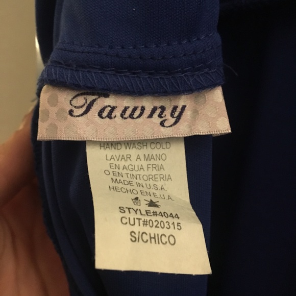 Tawny Blue lace back long evening dress Size Small - Picture 3 of 7