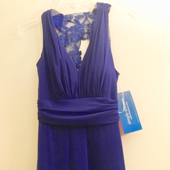 Tawny Blue lace back long evening dress Size Small - Picture 5 of 7