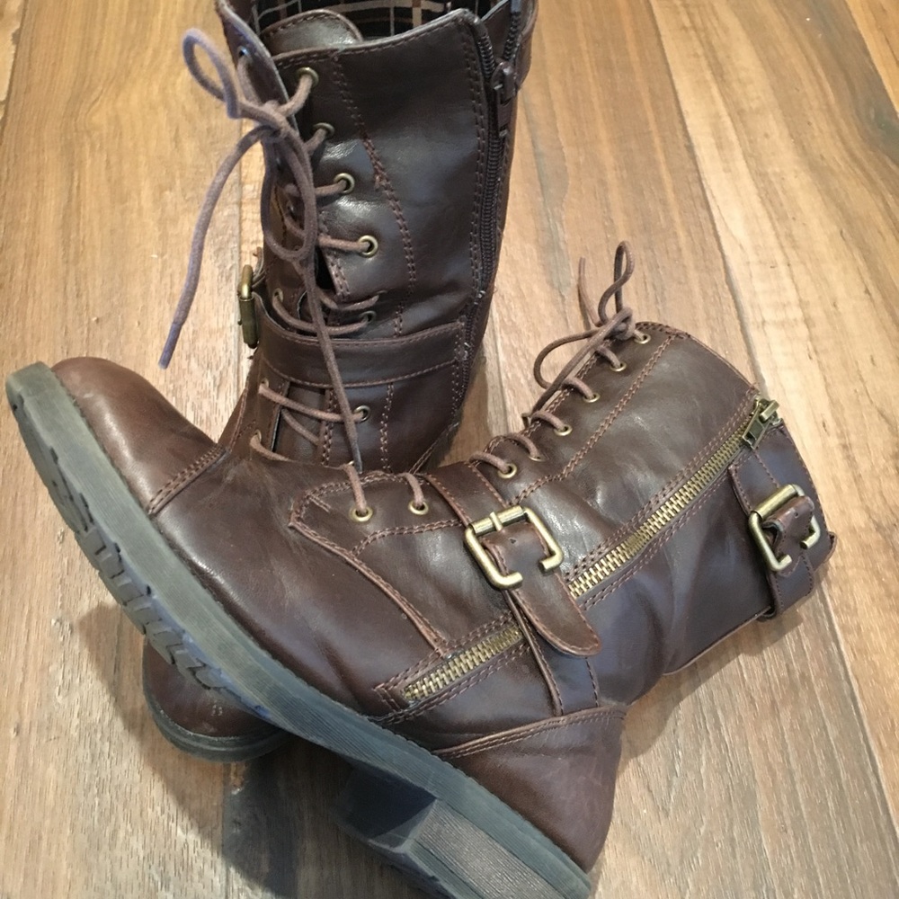 Brown Combat Boots
