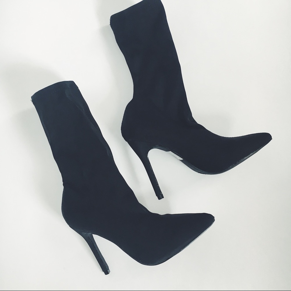 Last 1✨Michelle Black Lycra Sock Bootie - Picture 6 of 8