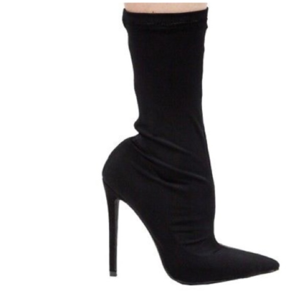 Last 1✨Michelle Black Lycra Sock Bootie - Picture 5 of 8