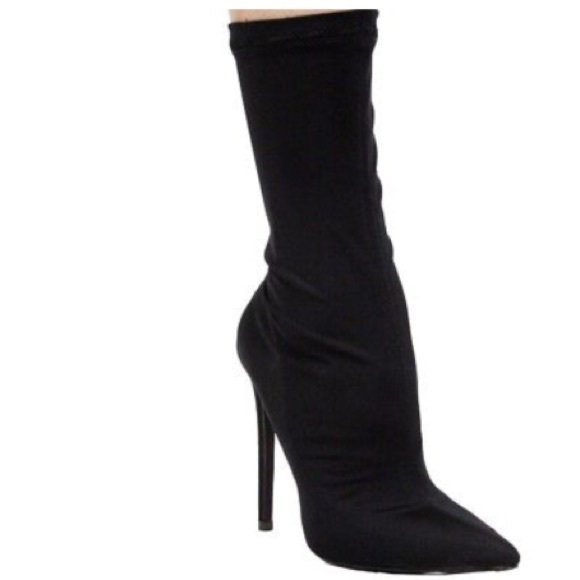 Last 1✨Michelle Black Lycra Sock Bootie - Picture 3 of 8