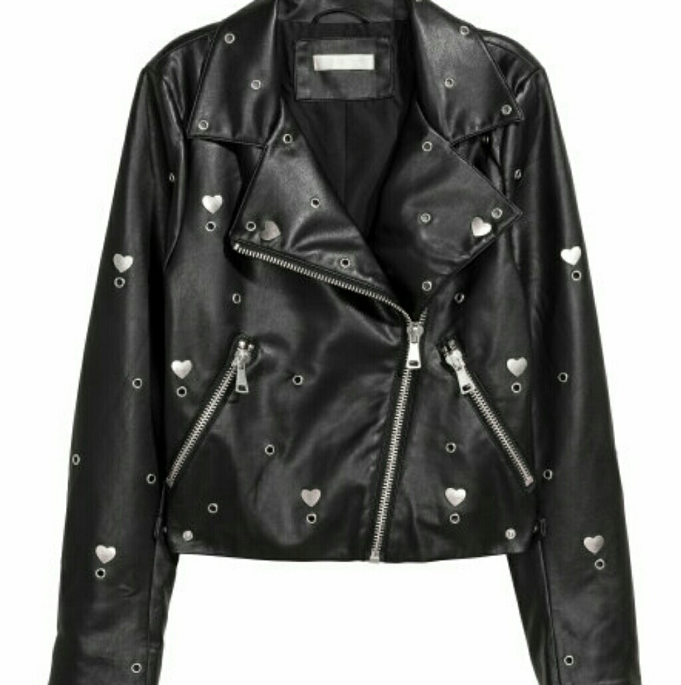 Black Biker Moto Jacket - Picture 1 of 4
