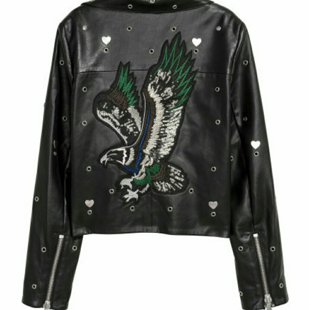 Black Biker Moto Jacket - Picture 2 of 4