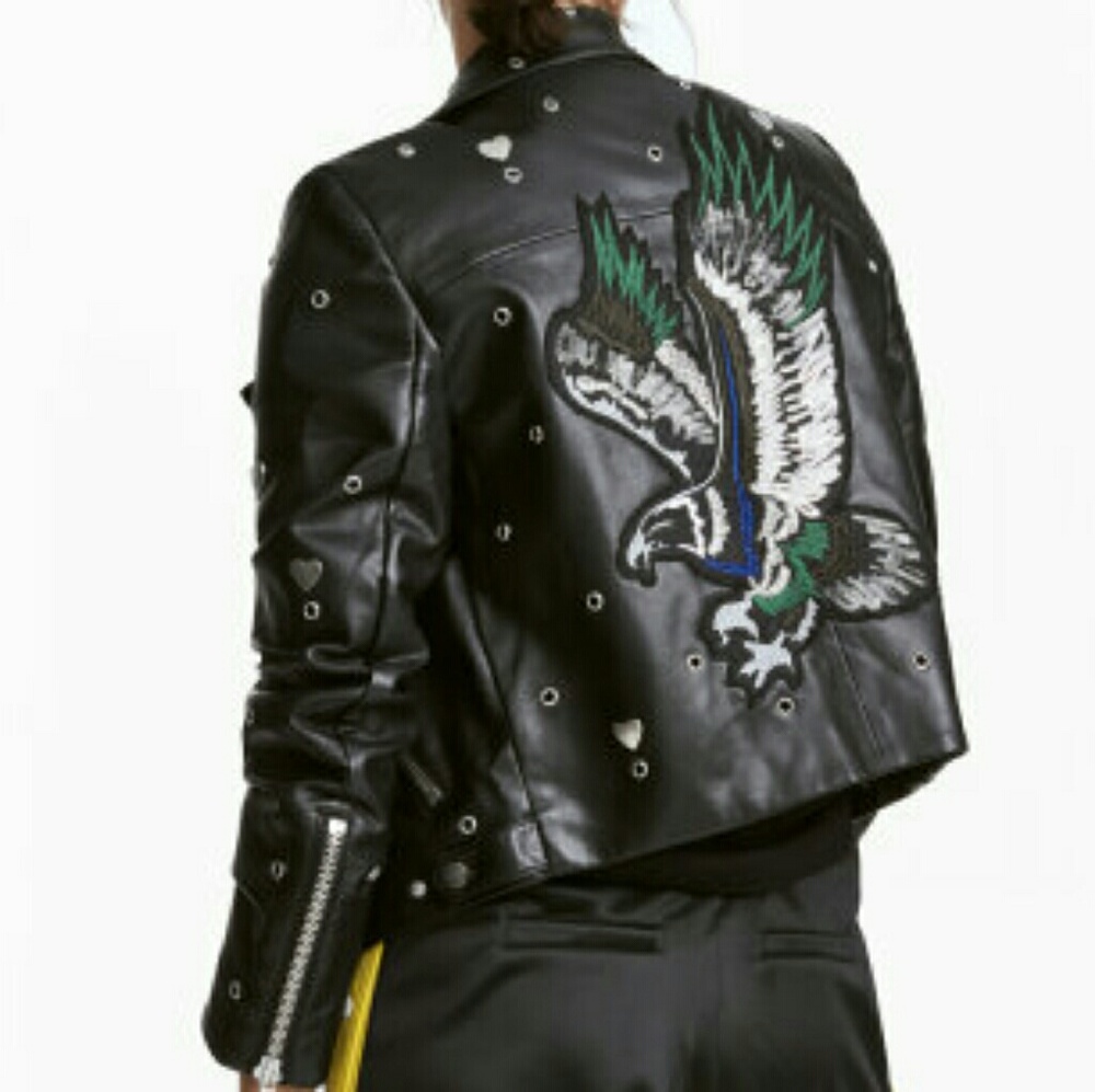 Black Biker Moto Jacket - Picture 3 of 4