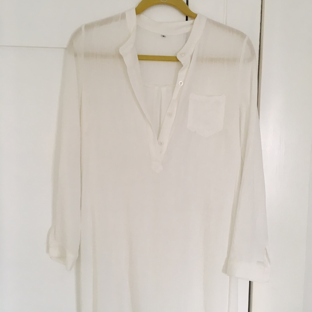 White linen coverup