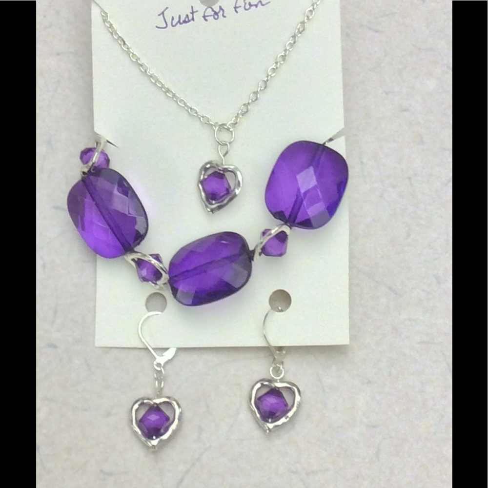 Purple/Silver Heart Bracelet - Picture 3 of 3