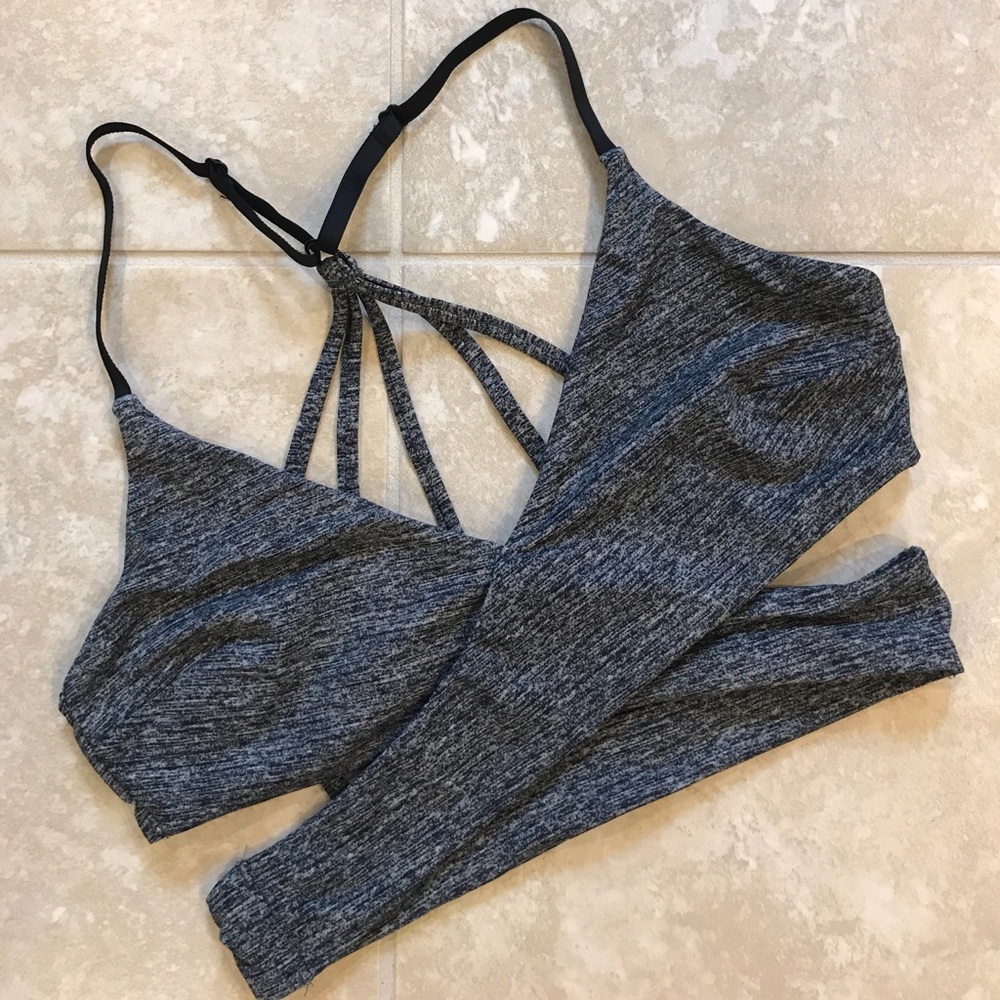 VS Pink strappy back wrap sports bra. Size S.