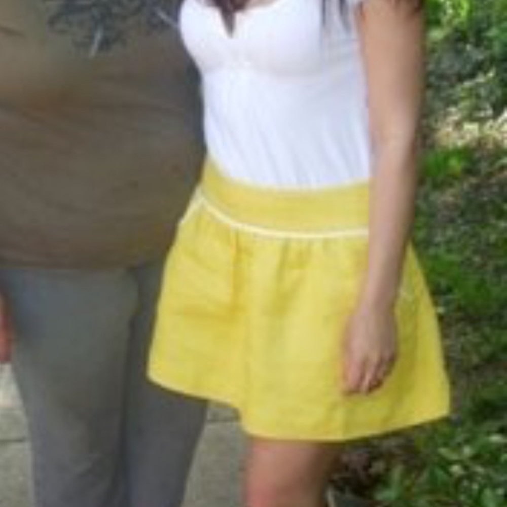 Yellow linen skirt