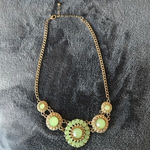 green and gold gem necklace