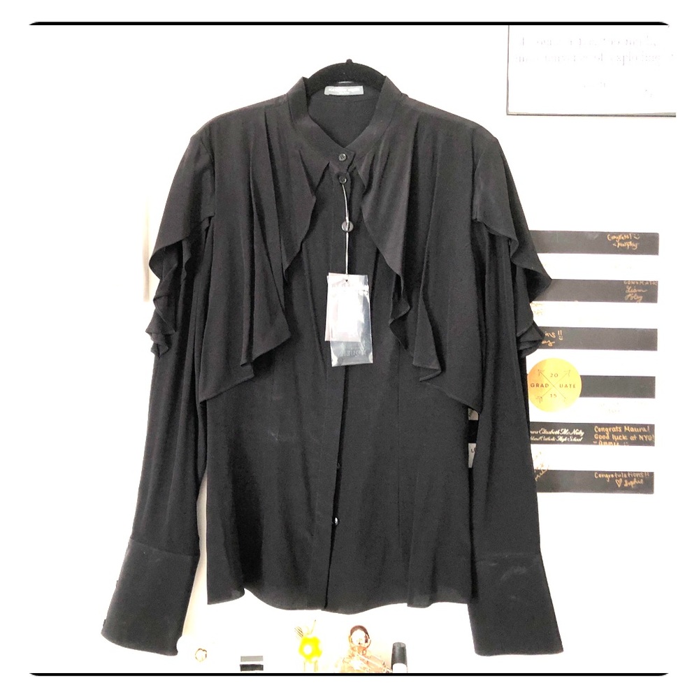 Black Alexander McQueen Tiered Ruffle Blouse
