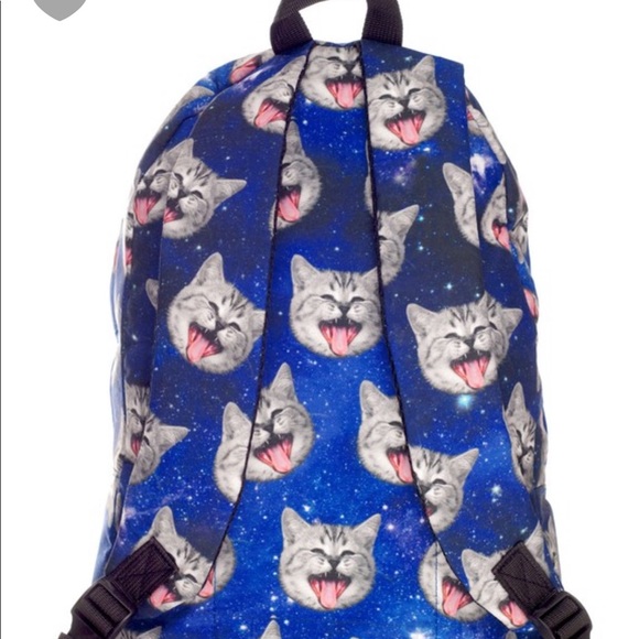 GALAXY GREY CATS BLUE SCHOOL BACKPACK - Picture 3 of 6