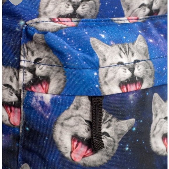 GALAXY GREY CATS BLUE SCHOOL BACKPACK - Picture 5 of 6