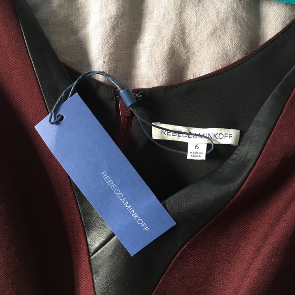 Rebecca Minkoff Maroon And Black leather dress - Picture 4 of 4