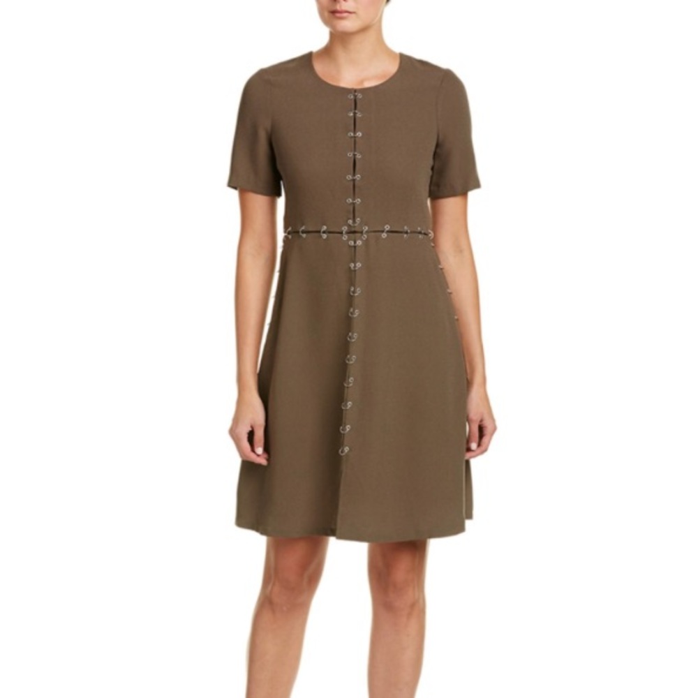The Kooples Olive Green Pierced Panel Dress