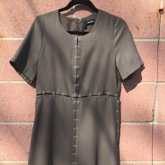 The Kooples Olive Green Pierced Panel Dress - Picture 3 of 6