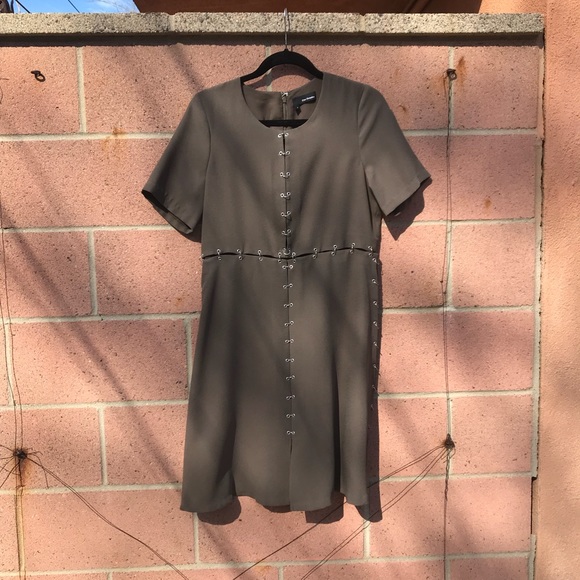 The Kooples Olive Green Pierced Panel Dress - Picture 4 of 6