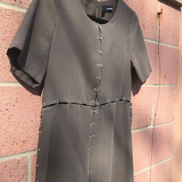 The Kooples Olive Green Pierced Panel Dress - Picture 2 of 6