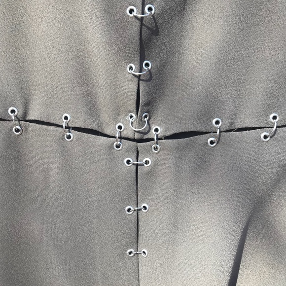 The Kooples Olive Green Pierced Panel Dress - Picture 5 of 6