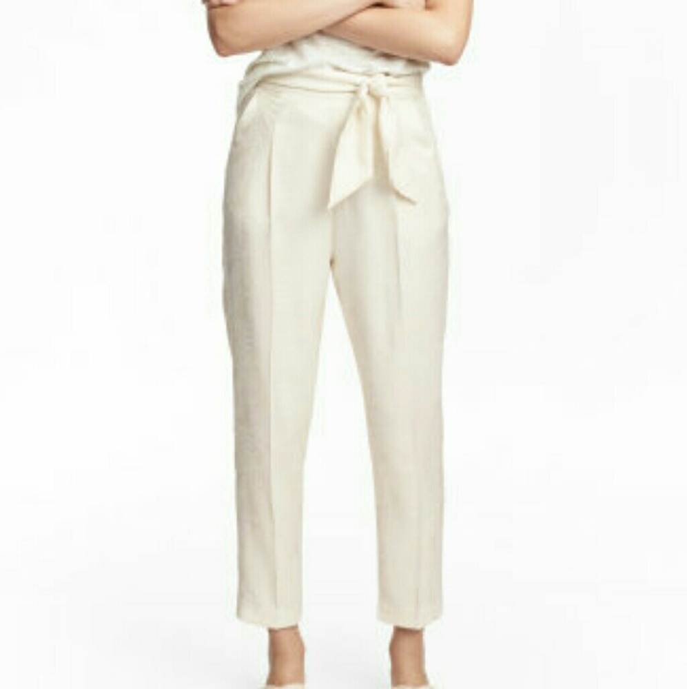 H&M Ivory Ankle Length Pants 2/$14