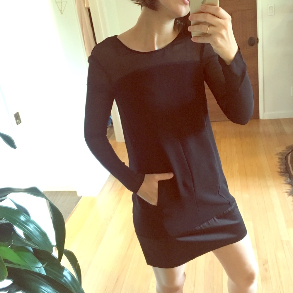 Kooples Black long sleeved Shift Dress