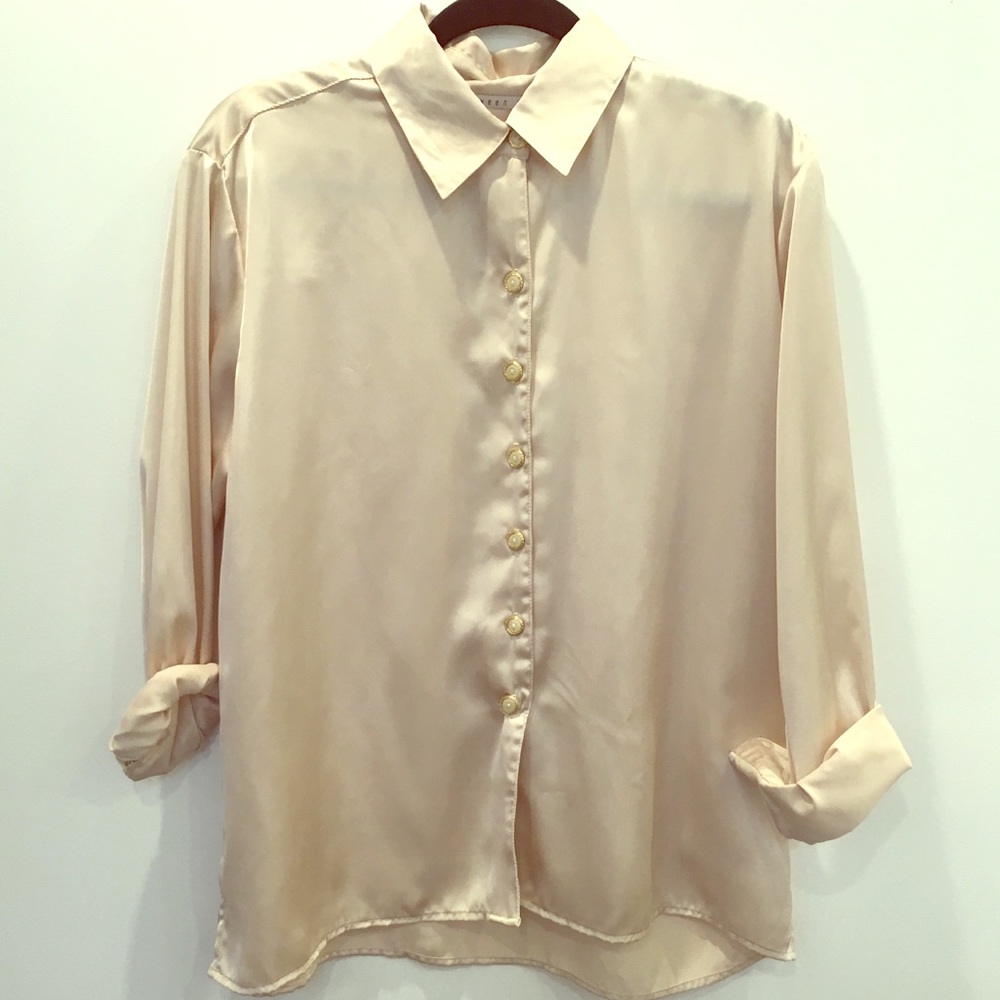 Reworked Vintage Silk Button Up
