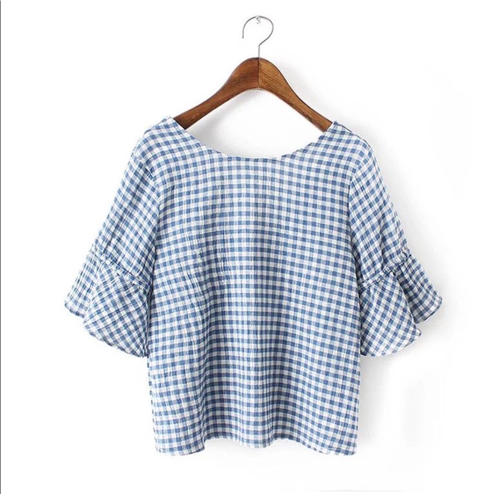 Goodnight Macaroon Caroline Plaid Bateau Neck Top