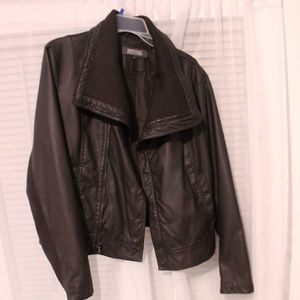 Kenneth Cole faux leather moto jacket