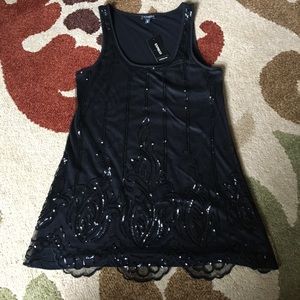 Express sequined black tank top, size XS