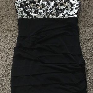 Black mini dress with sequins