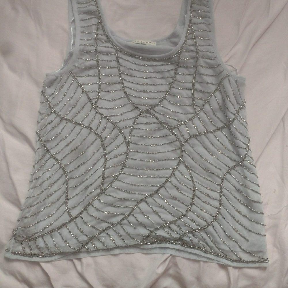 Beaded pale blue blouse