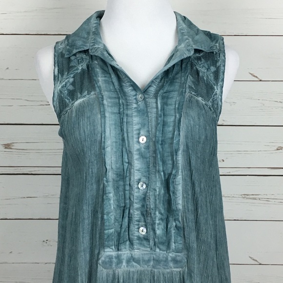 ONHOLD Free People M Woman's Distressed Blue - Picture 3 of 8