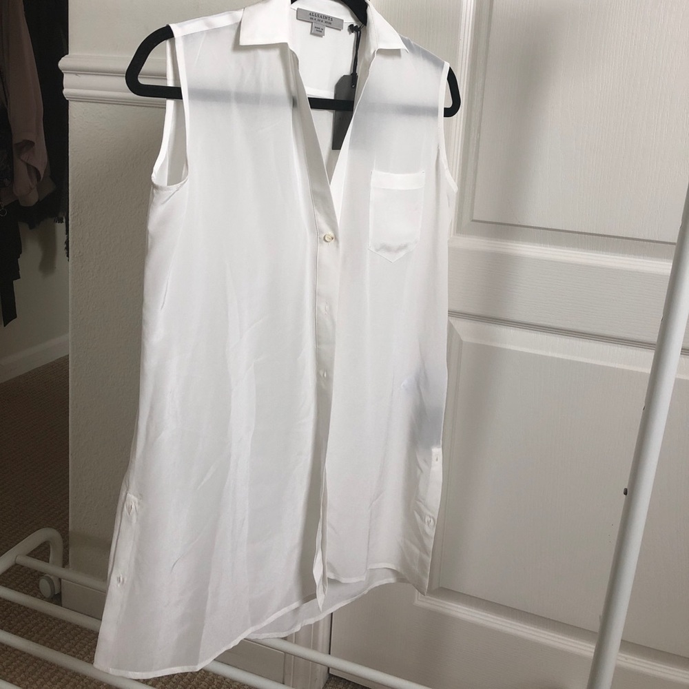 All Saints White Sleeveless Blouse