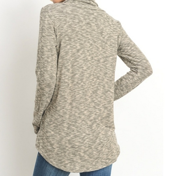 🔴5/$30!  Mocha Cowl Neck Top - Picture 2 of 6