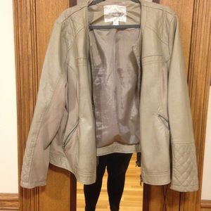 Maurices+ Taupe Faux Leather Jacket