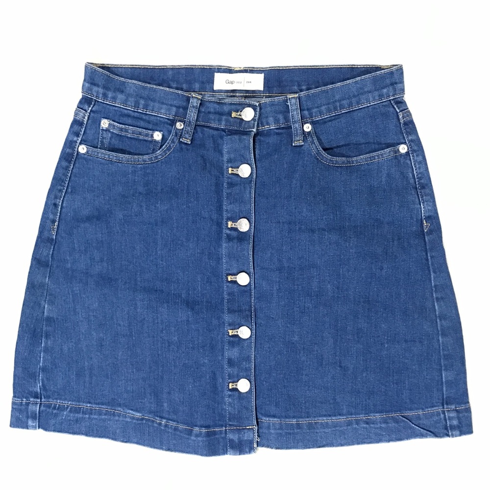 GAP high waisted mini denim skirt