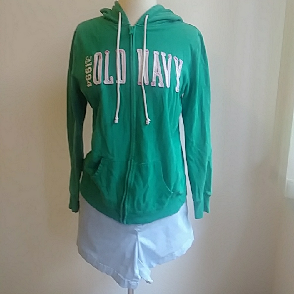 Old Navy green front zipper hoodie [0188] - Picture 2 of 4