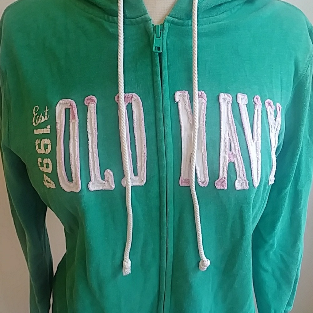 Old Navy green front zipper hoodie [0188] - Picture 3 of 4