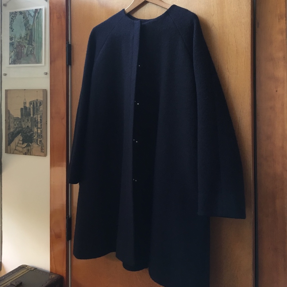 COS blue wool A-line/swing coat