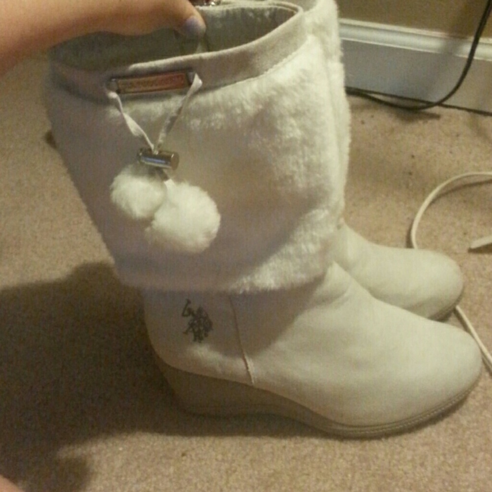 White polo boots
