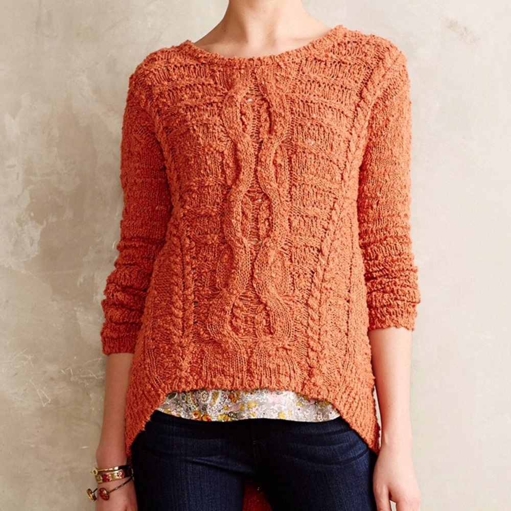 Anthropologie Orange Sweater