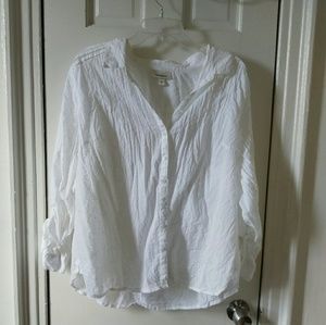 Woman's Plus Size White Blouse