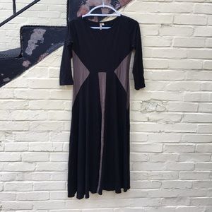 mid-length color block dress