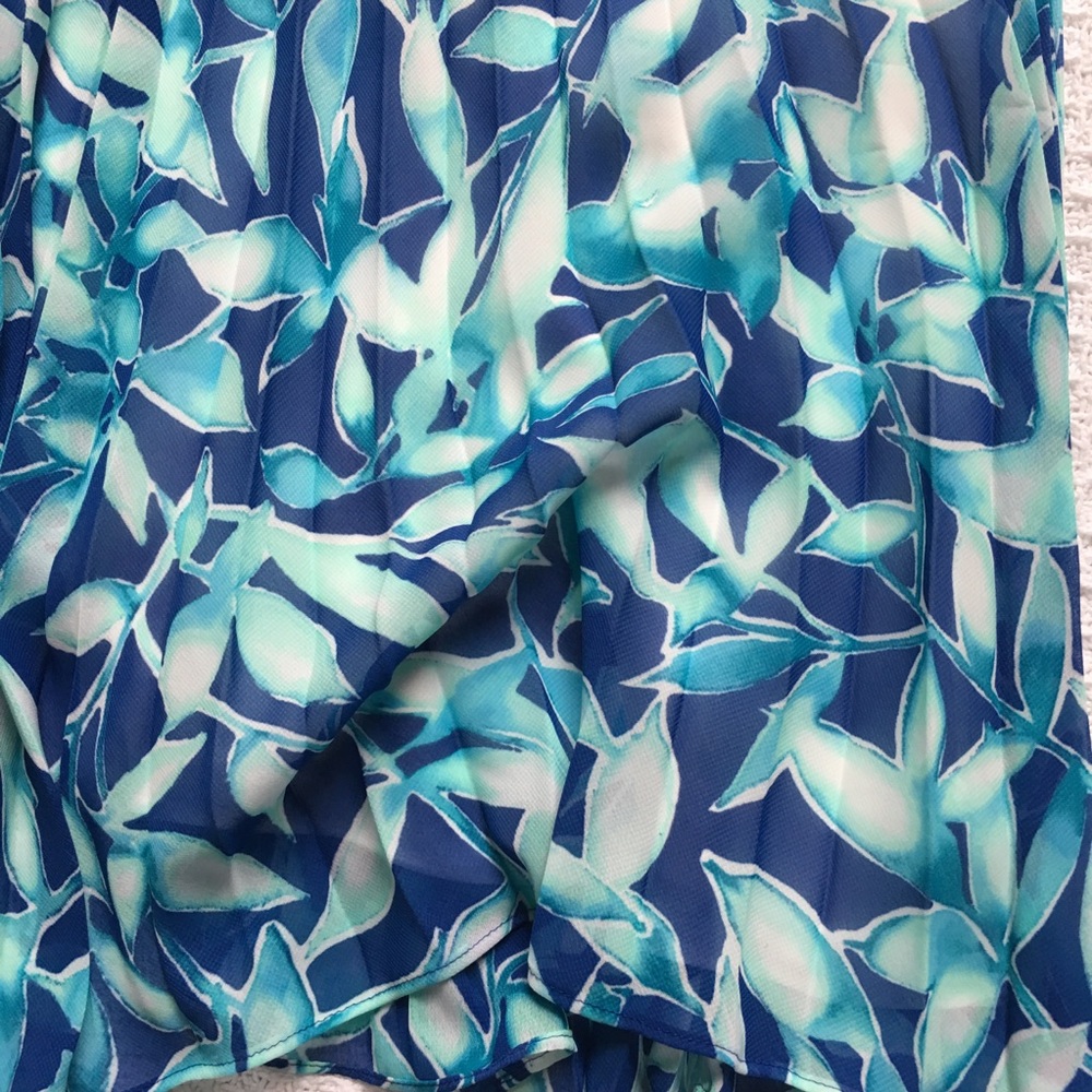 Chaps Floral Pleated Skirt Medium New - Picture 3 of 8