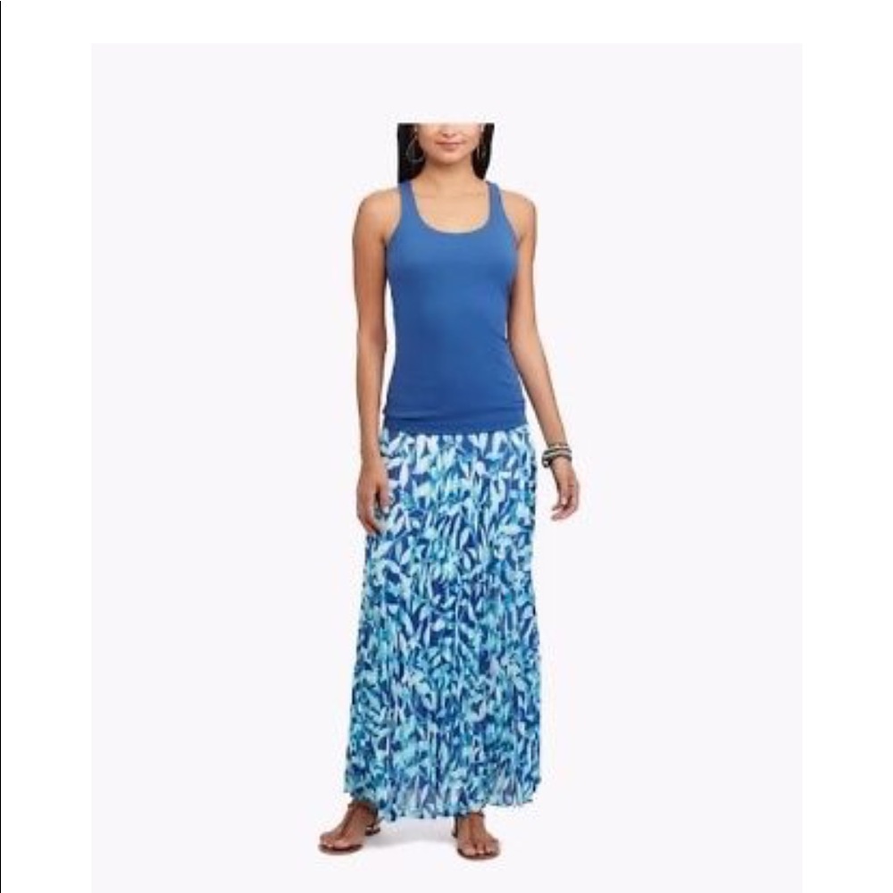 Chaps Floral Pleated Skirt Medium New - Picture 8 of 8