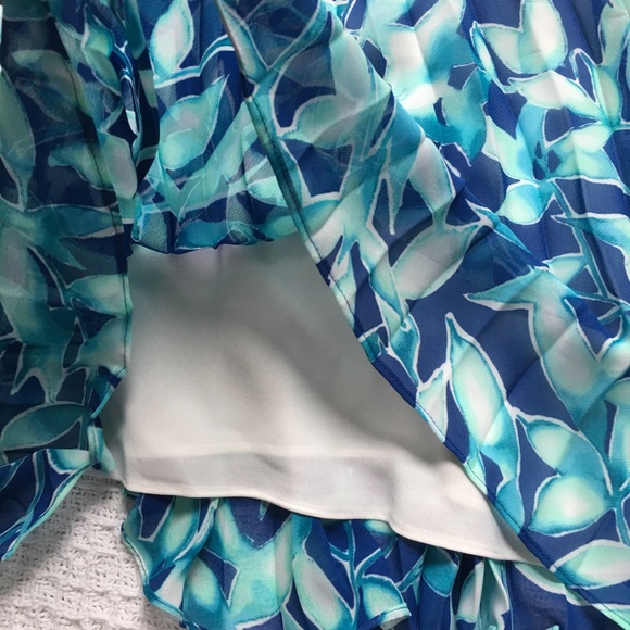 Chaps Floral Pleated Skirt Medium New - Picture 4 of 8