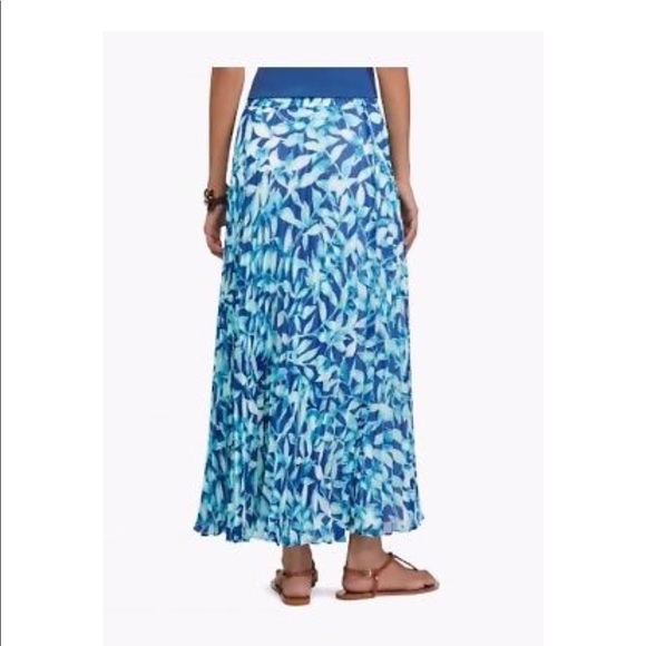 Chaps Floral Pleated Skirt Medium New - Picture 7 of 8