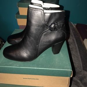 Black zip up booties