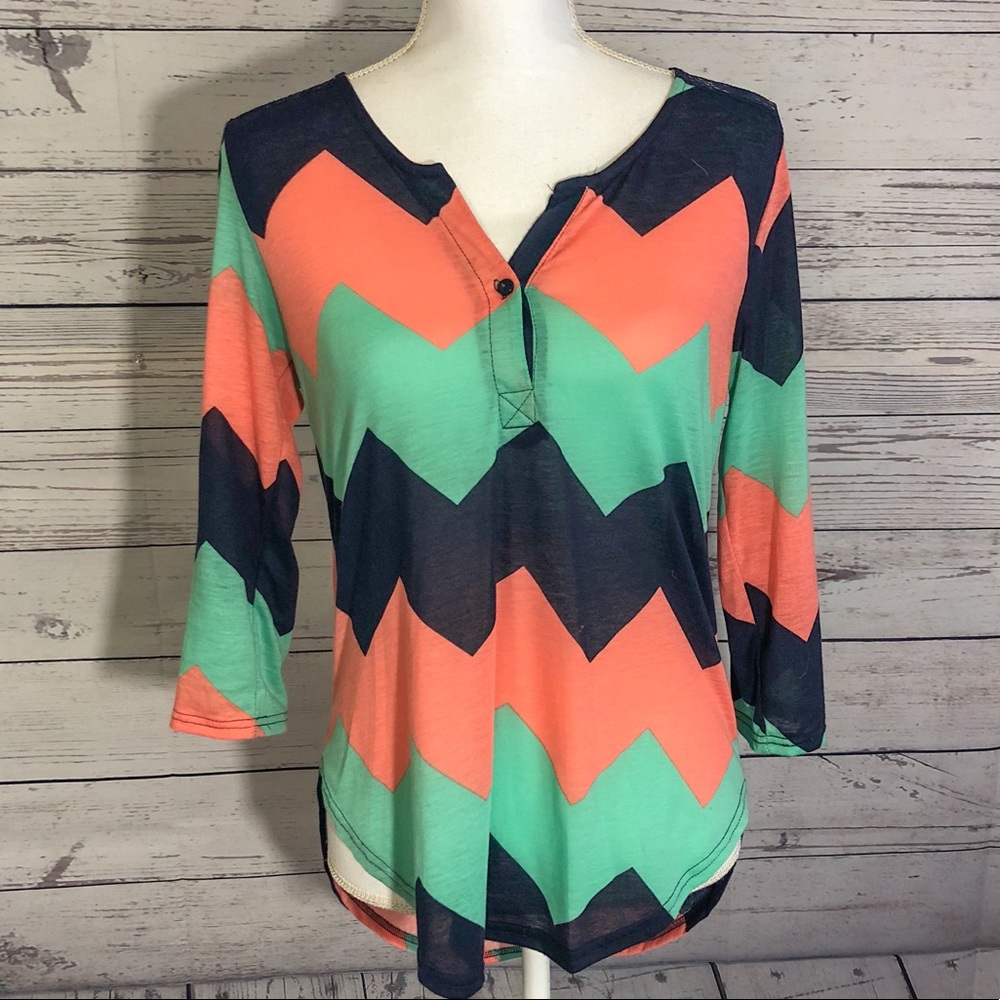 Chevron Lace High-Low Tunic